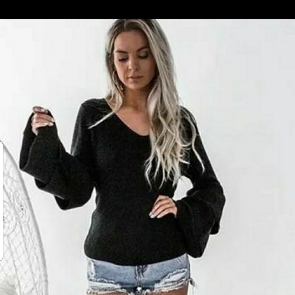 Black Sweater Bell Sleeves